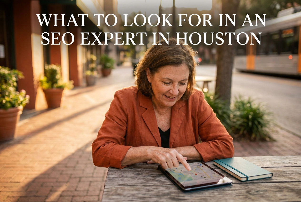 Professional header image for list-based article: What to Look for in an SEO Expert in Houston